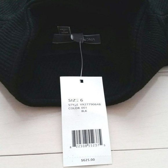 VINCE. Black WOOL Twill BLACK PLEAT ZIP Coat - Picture 3 of 5